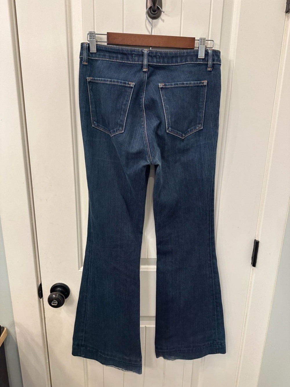 J Brand The Doll High Rise Flare Jeans Size 29 Dark Wash 4-Way Stretch - Picture 6 of 10